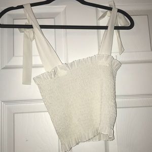 Tube top with adjustable white straps